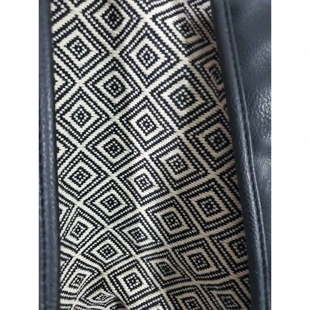 Madden Girl Bookbag Backpack Rucksack Ivory Black Med Embroidery Diamond Pattern